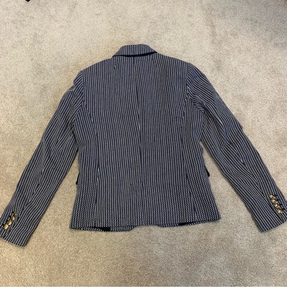 J. Crew navy white printed schoolboy blazer Sz 6 - Picture 5 of 14